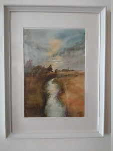 Canal in wheat field, 2016