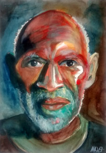 Black pride watercolor portrait