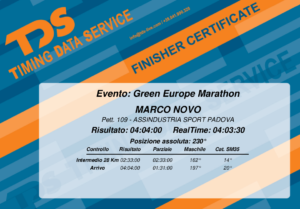 Maratona di Trieste 2017 - diploma